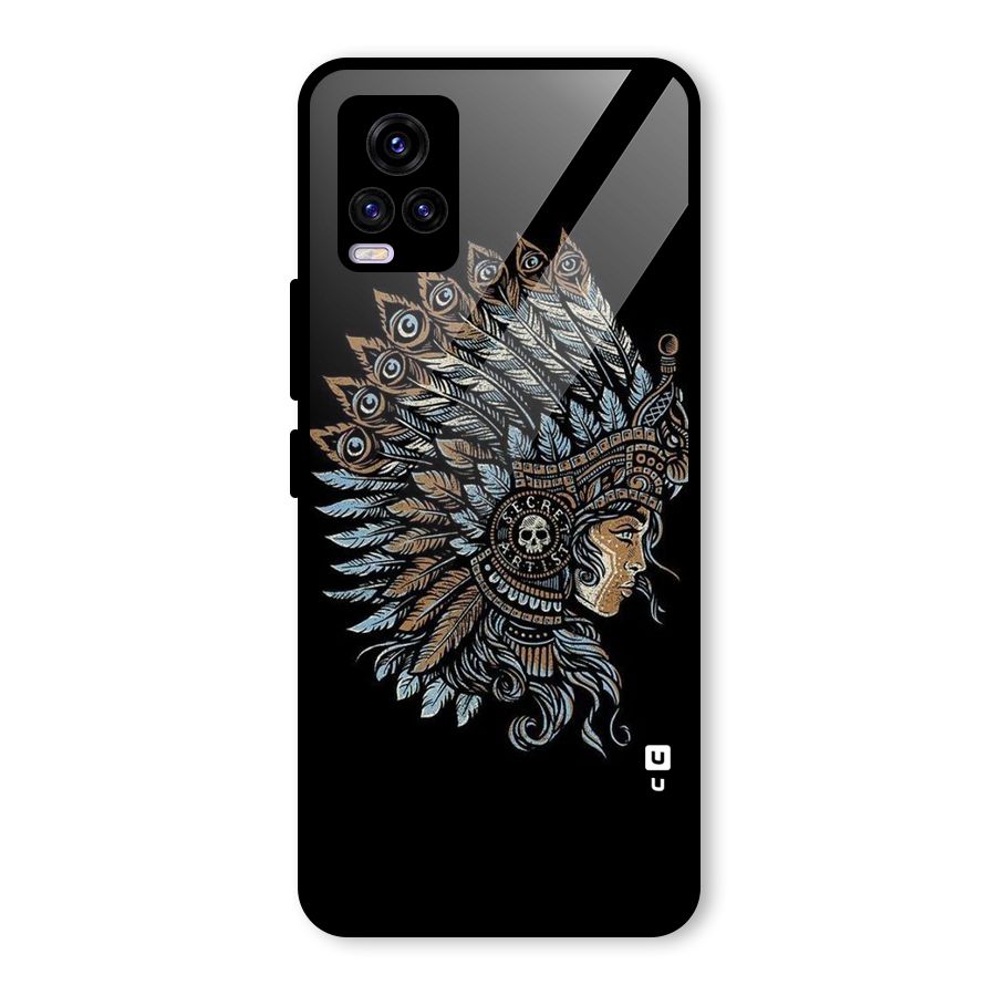 Tribal Design Glass Back Case for Vivo V20