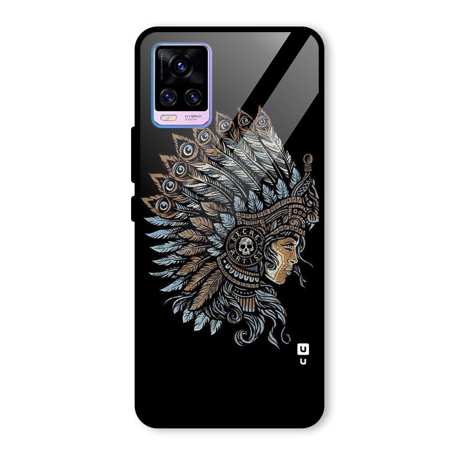 Tribal Design Glass Back Case for Vivo V20 Pro