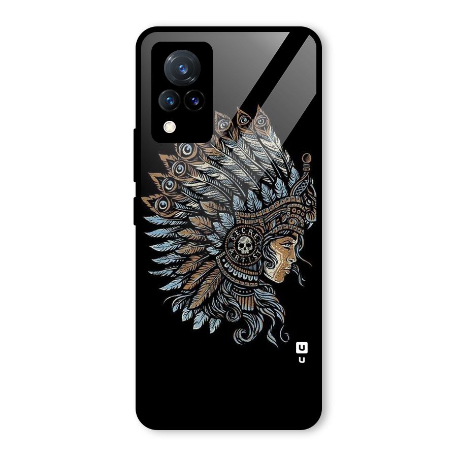 Tribal Design Glass Back Case for Vivo V21 5G