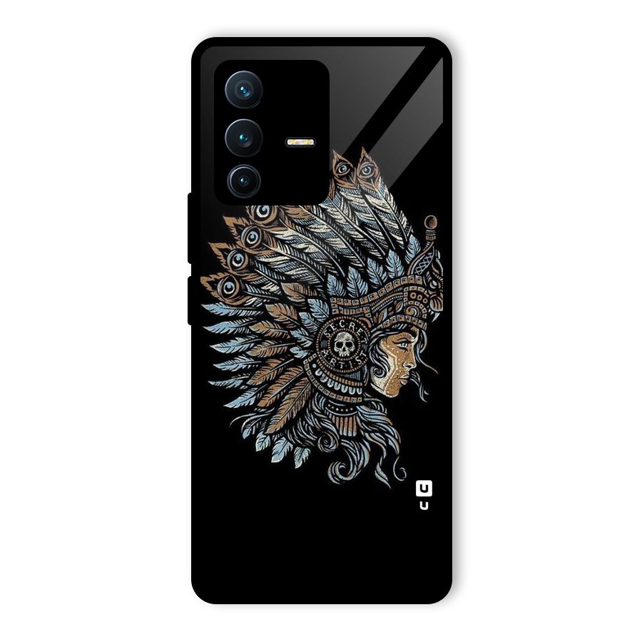 Tribal Design Glass Back Case for Vivo V23 Pro