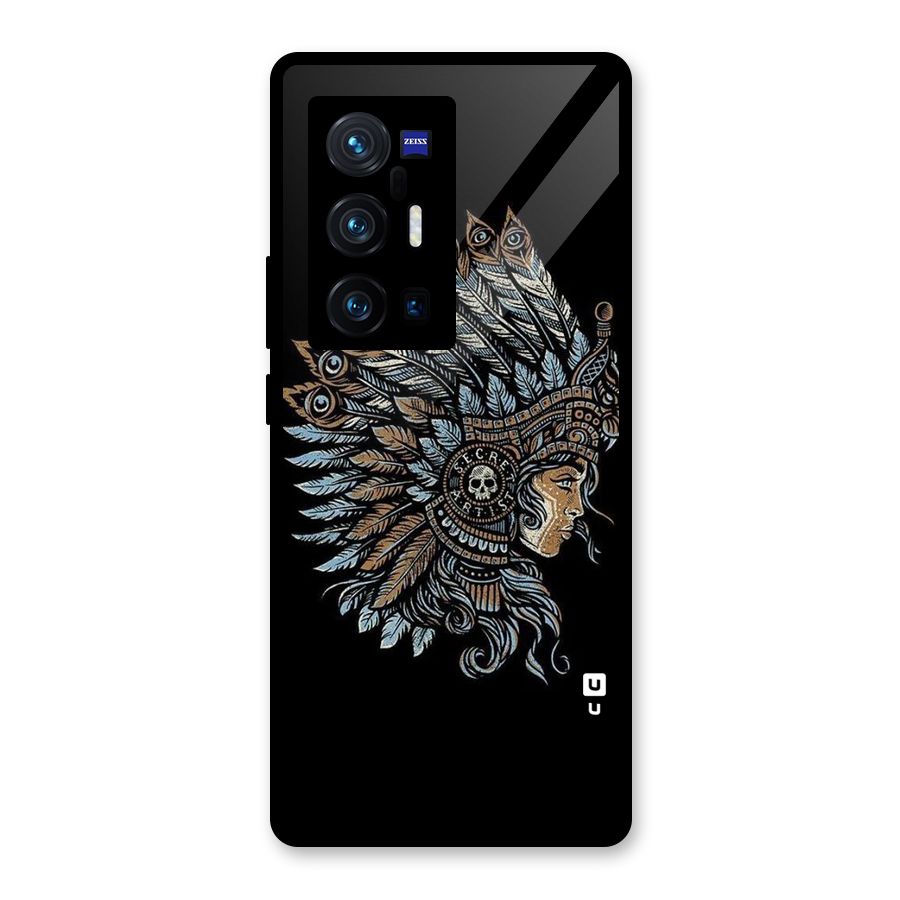 Tribal Design Glass Back Case for Vivo X70 Pro Plus