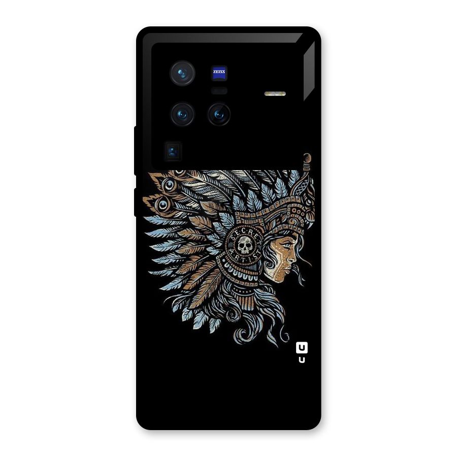 Tribal Design Glass Back Case for Vivo X80 Pro