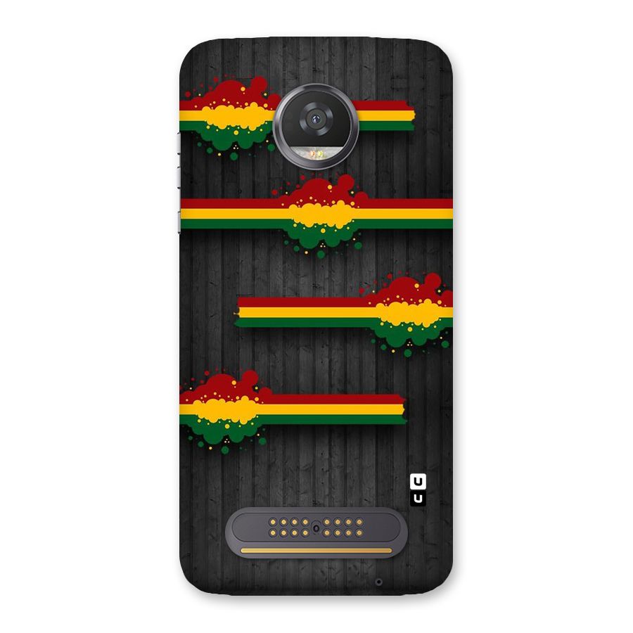 Tricolor Splash Design Back Case for Moto Z2 Play