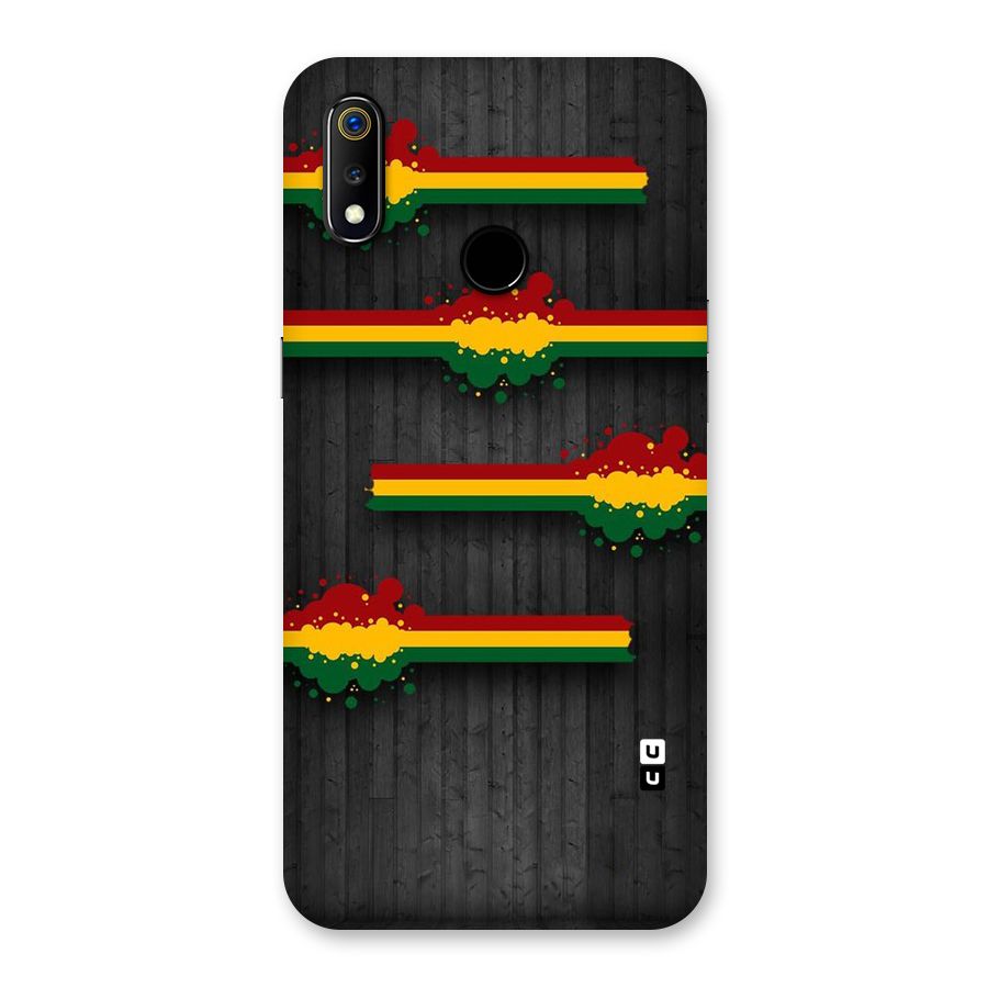 Tricolor Splash Design Back Case for Realme 3