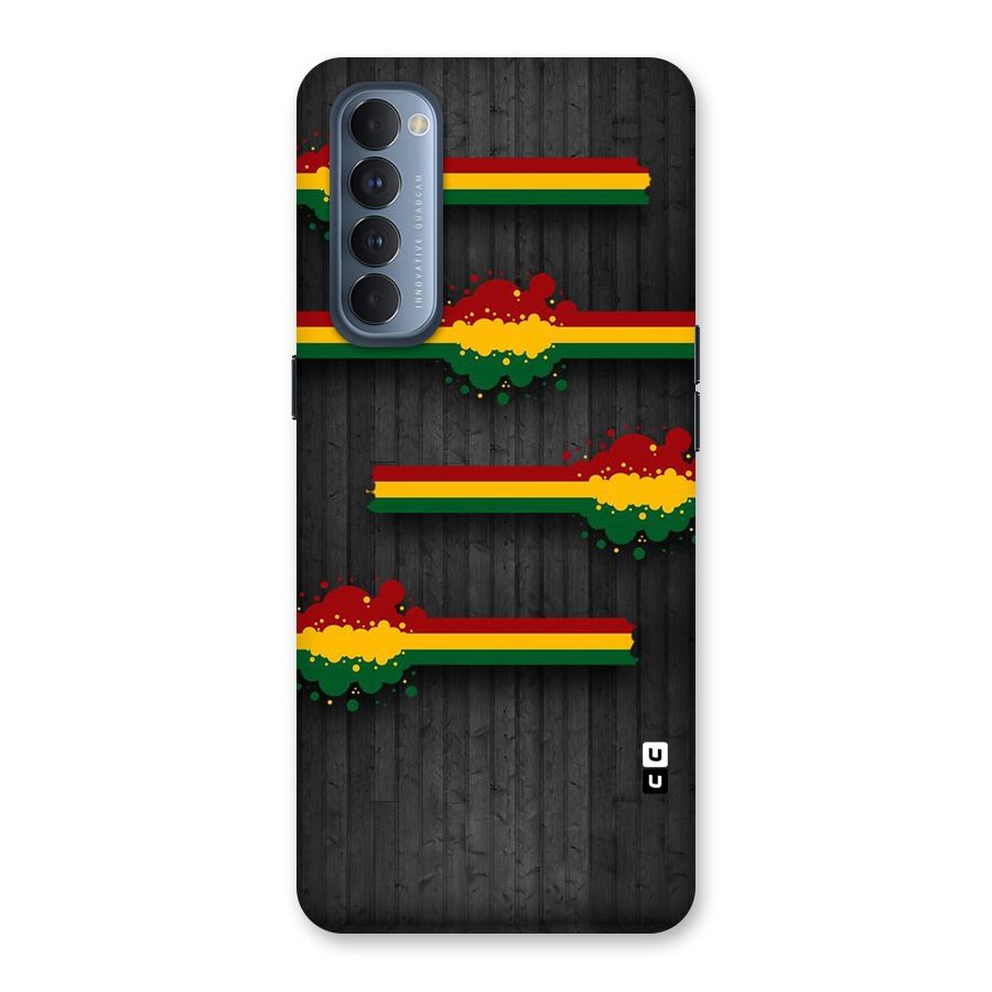 Tricolor Splash Design Back Case for Reno4 Pro
