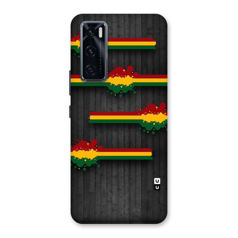 Tricolor Splash Design Back Case for Vivo V20 SE