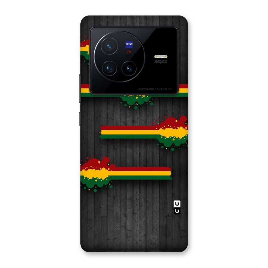 Tricolor Splash Design Back Case for Vivo X80