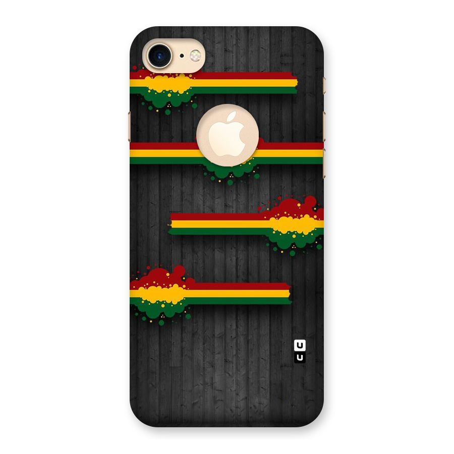 Tricolor Splash Design Back Case for iPhone 7 Logo Cut