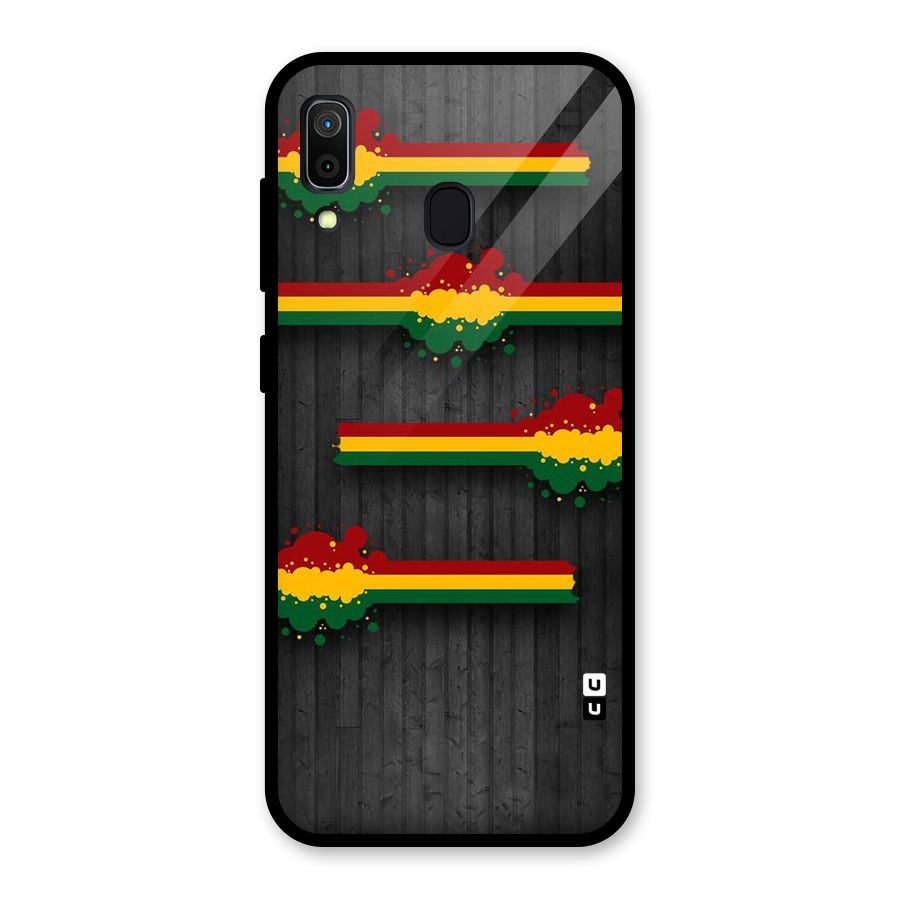 Tricolor Splash Design Glass Back Case for Galaxy A30
