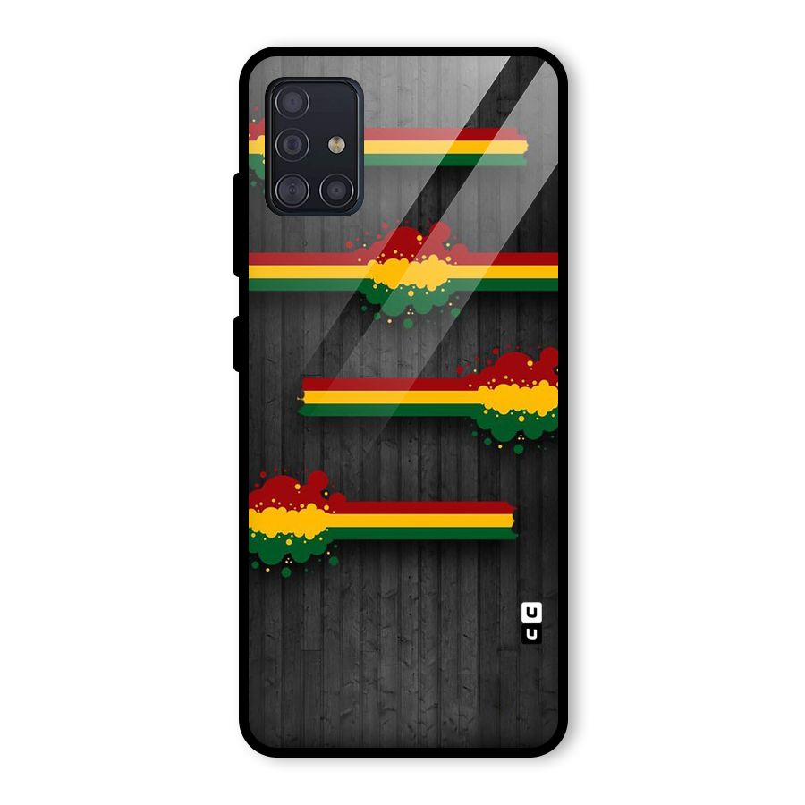 Tricolor Splash Design Glass Back Case for Galaxy A51