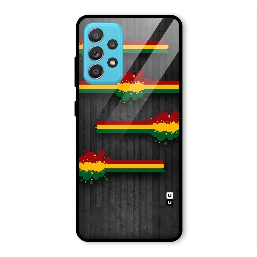 Tricolor Splash Design Glass Back Case for Galaxy A52s 5G