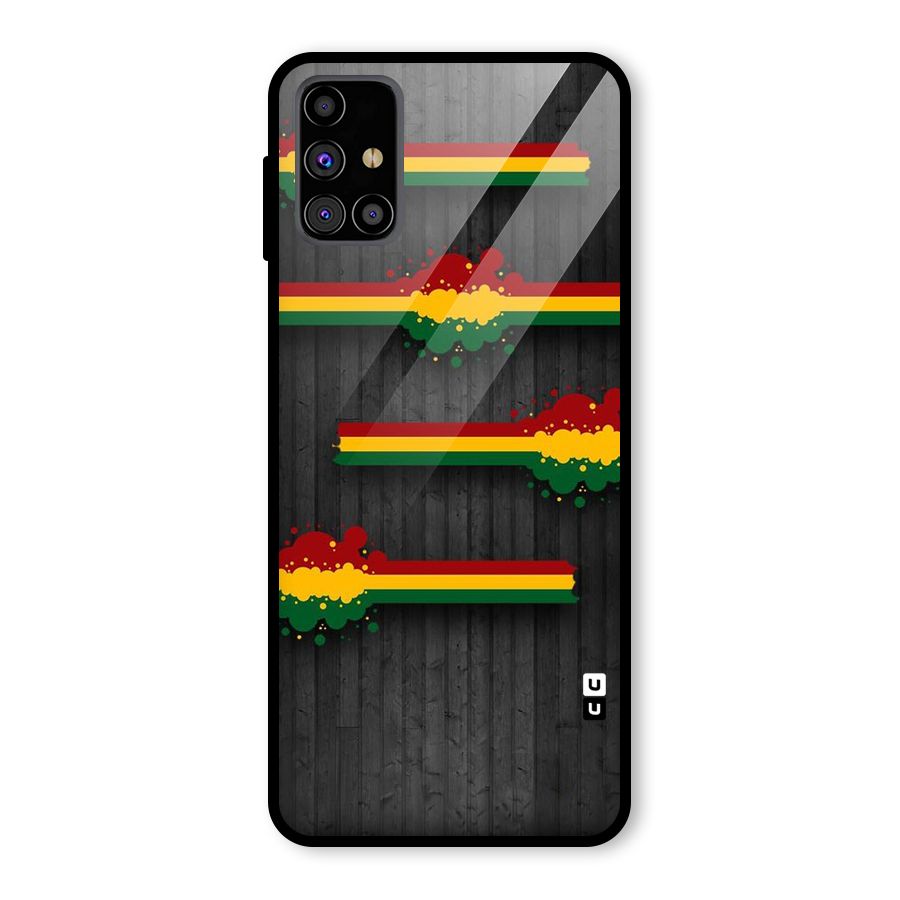 Tricolor Splash Design Glass Back Case for Galaxy M31s