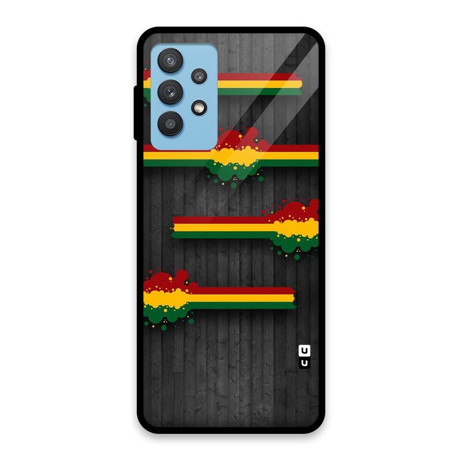 Tricolor Splash Design Glass Back Case for Galaxy M32 5G