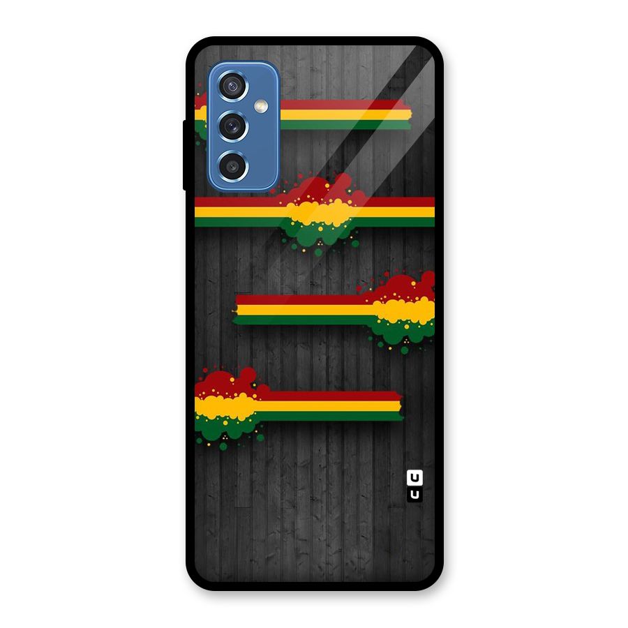 Tricolor Splash Design Glass Back Case for Galaxy M52 5G