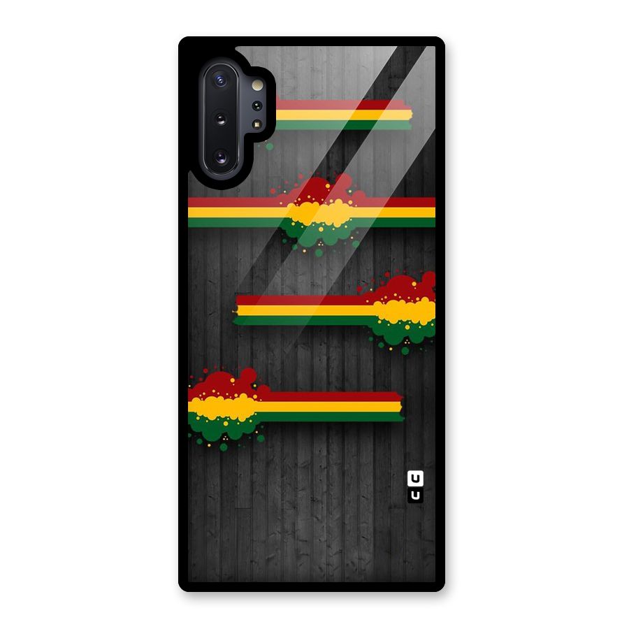 Tricolor Splash Design Glass Back Case for Galaxy Note 10 Plus