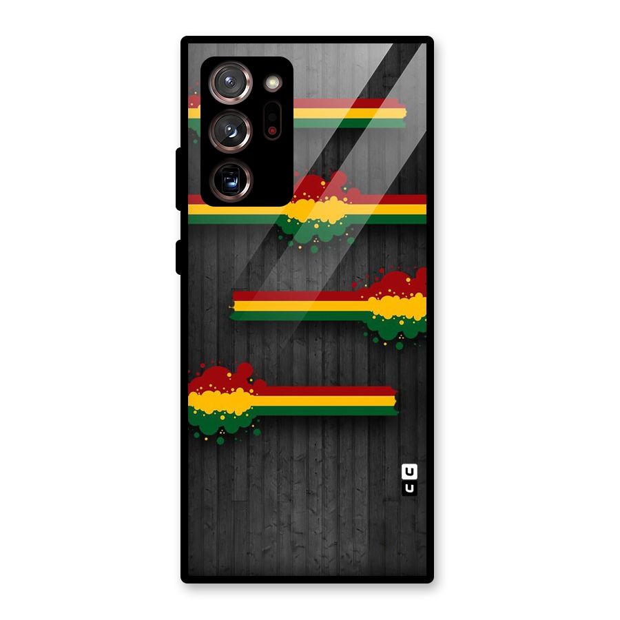 Tricolor Splash Design Glass Back Case for Galaxy Note 20 Ultra