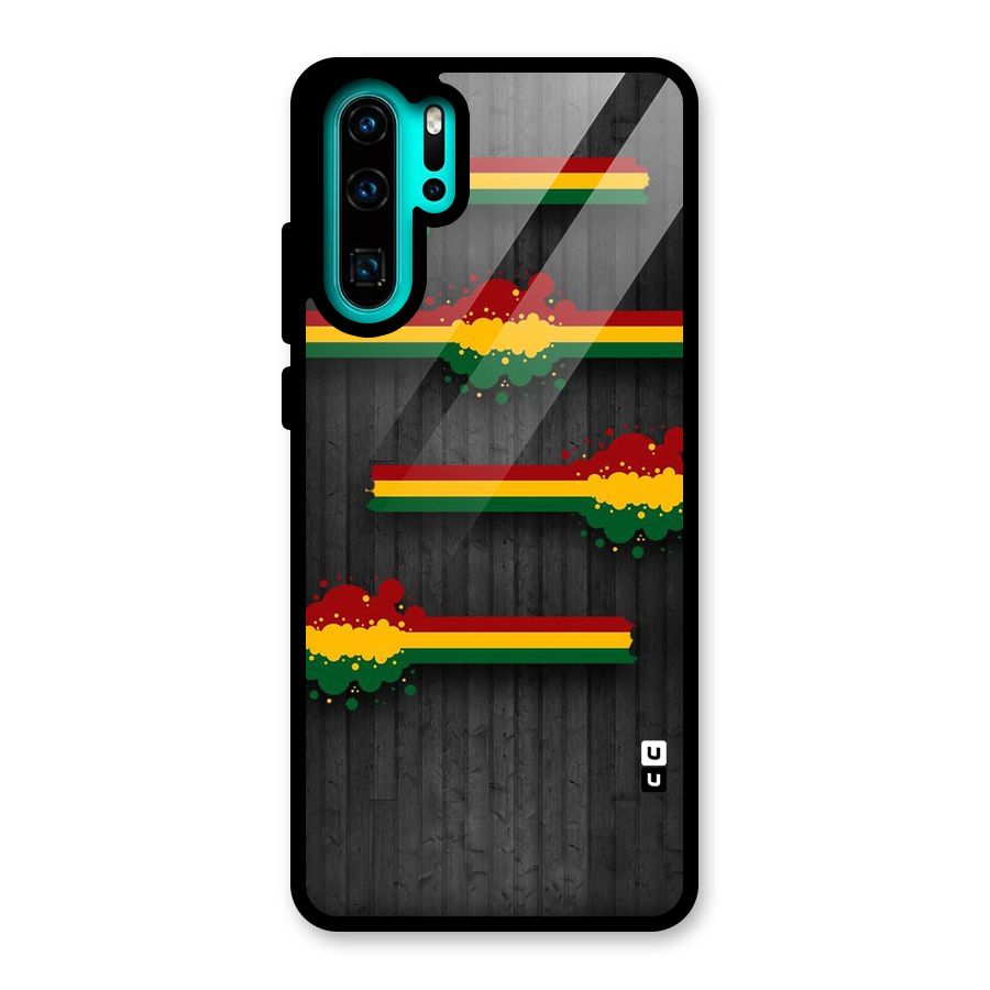 Tricolor Splash Design Glass Back Case for Huawei P30 Pro