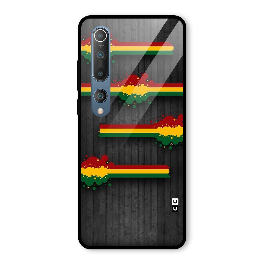 Tricolor Splash Design Glass Back Case for Mi 10
