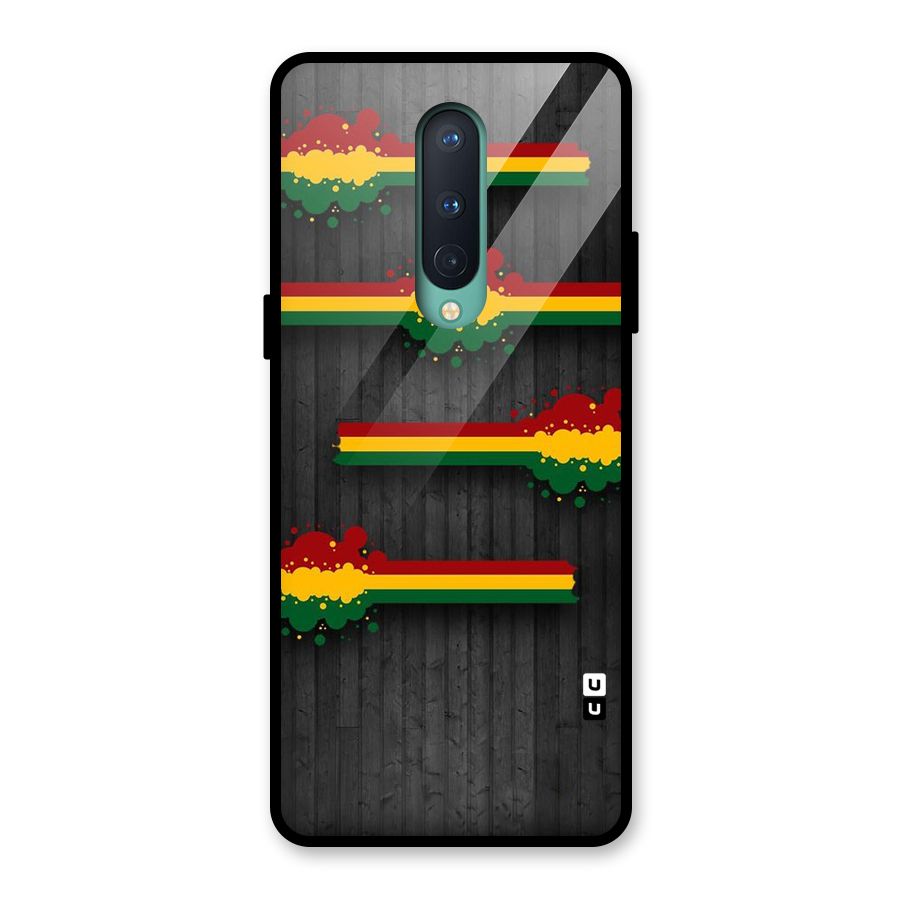 Tricolor Splash Design Glass Back Case for OnePlus 8