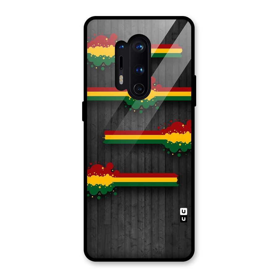 Tricolor Splash Design Glass Back Case for OnePlus 8 Pro