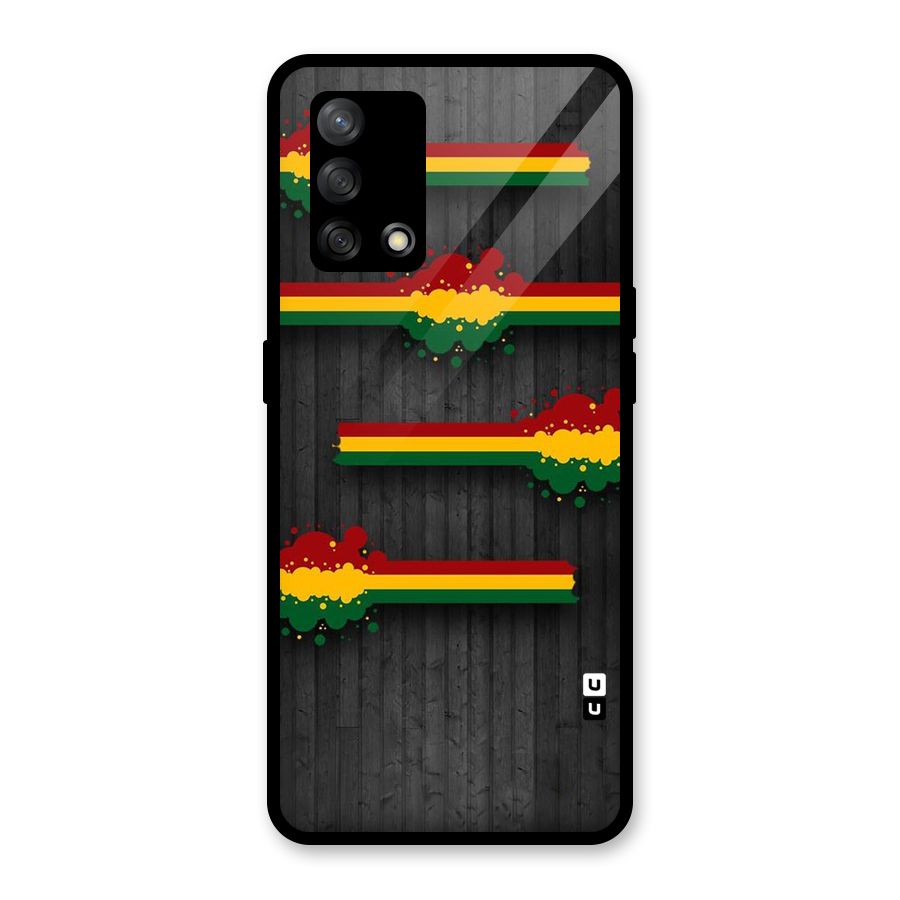 Tricolor Splash Design Glass Back Case for Oppo F19