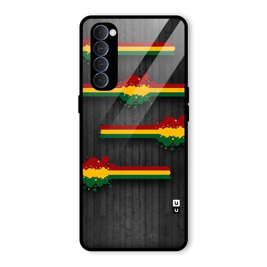 Tricolor Splash Design Glass Back Case for Oppo Reno4 Pro