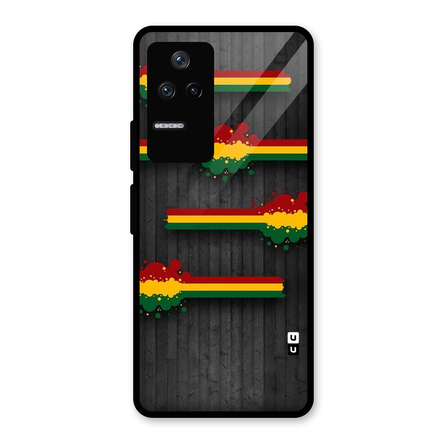 Tricolor Splash Design Glass Back Case for Poco F4 5G