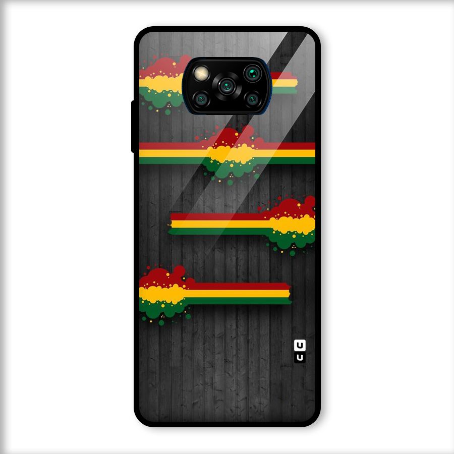 Tricolor Splash Design Glass Back Case for Poco X3