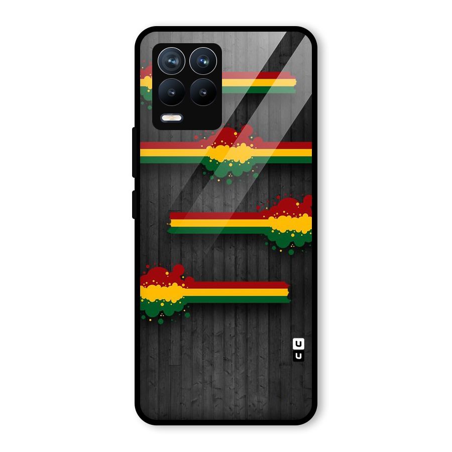 Tricolor Splash Design Glass Back Case for Realme 8 Pro