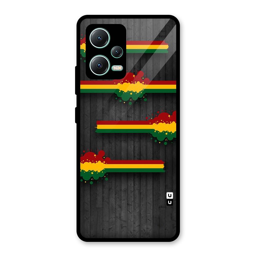 Tricolor Splash Design Glass Back Case for Redmi Note 12 5G