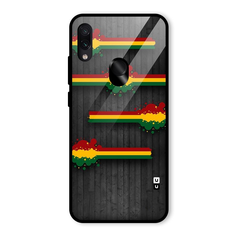 Tricolor Splash Design Glass Back Case for Redmi Note 7S