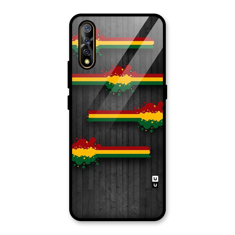 Tricolor Splash Design Glass Back Case for Vivo S1