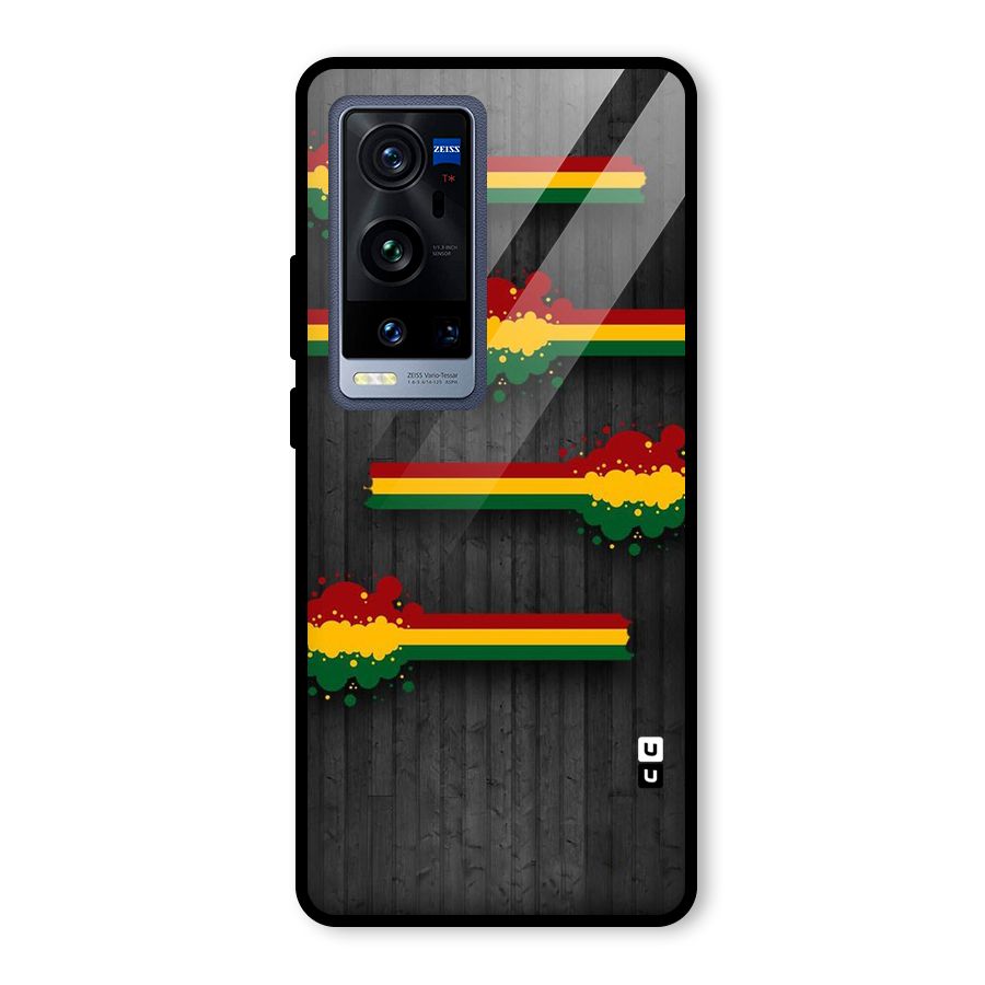 Tricolor Splash Design Glass Back Case for Vivo X60 Pro Plus