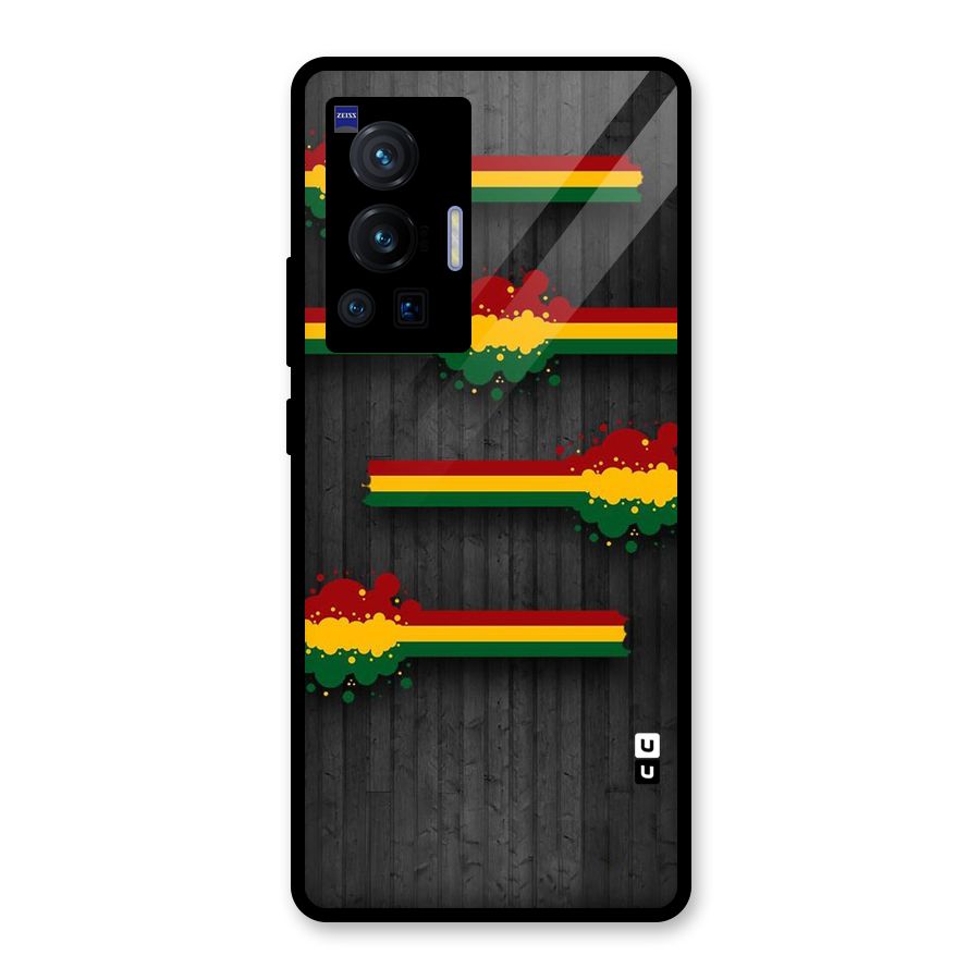 Tricolor Splash Design Glass Back Case for Vivo X70 Pro