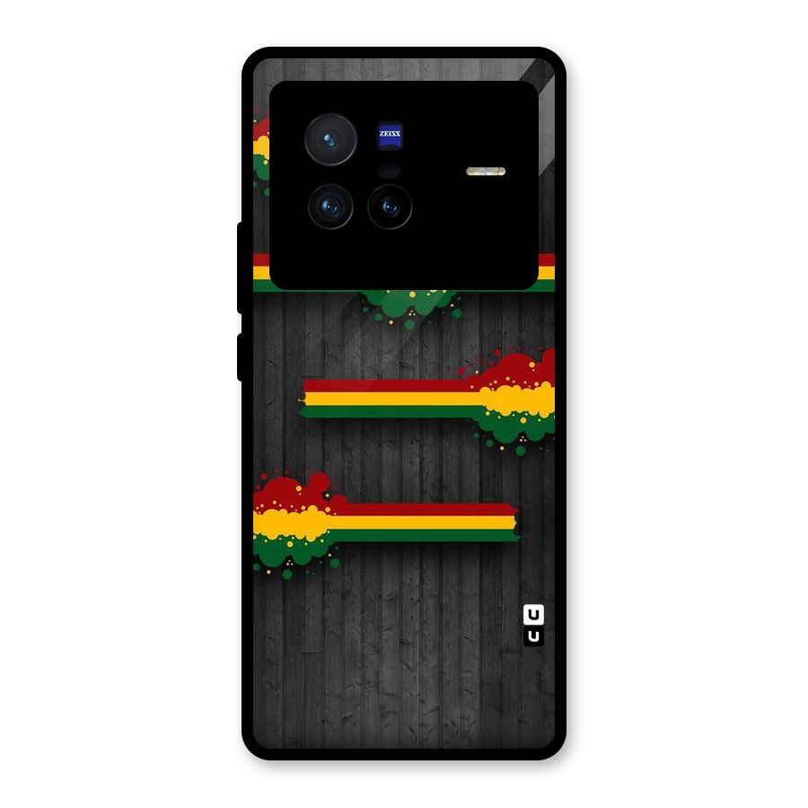 Tricolor Splash Design Glass Back Case for Vivo X80
