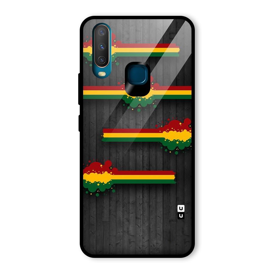 Tricolor Splash Design Glass Back Case for Vivo Y15