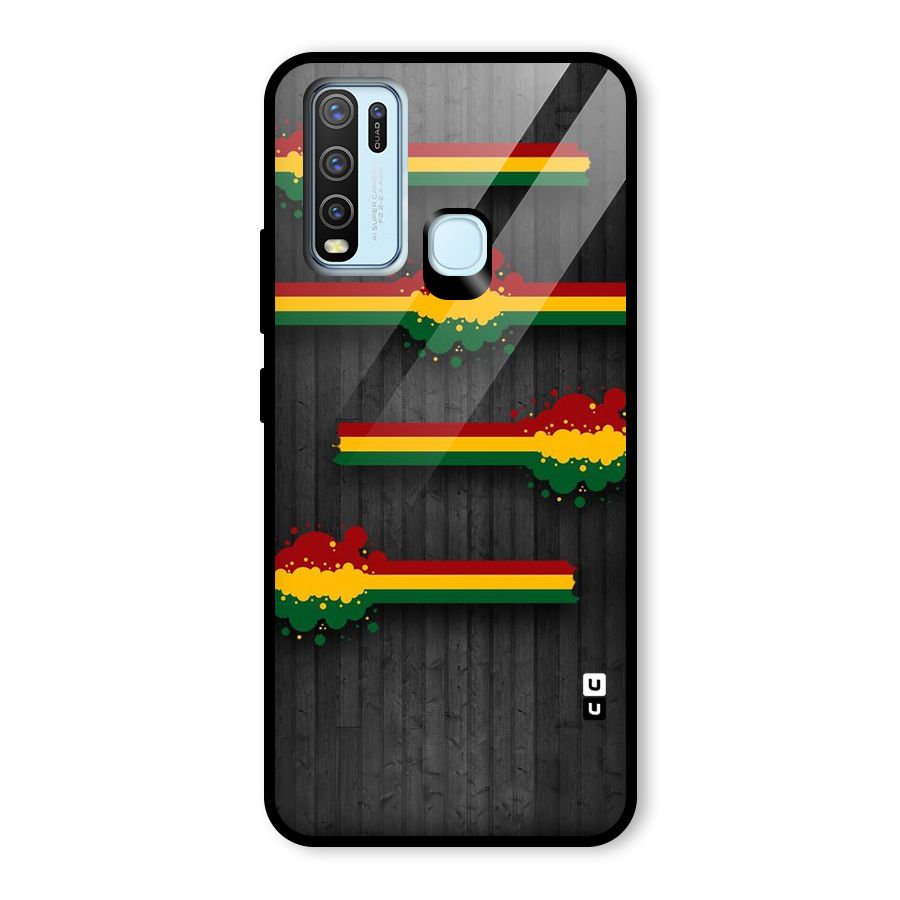 Tricolor Splash Design Glass Back Case for Vivo Y30