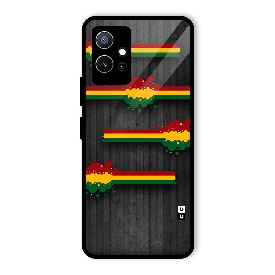Tricolor Splash Design Glass Back Case for Vivo Y75 5G