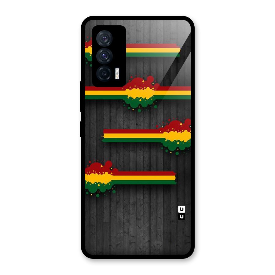 Tricolor Splash Design Glass Back Case for Vivo iQOO 7 5G
