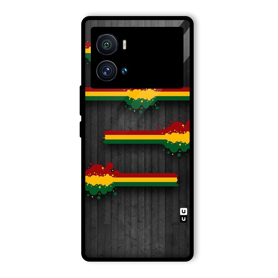 Tricolor Splash Design Glass Back Case for Vivo iQOO 9 Pro