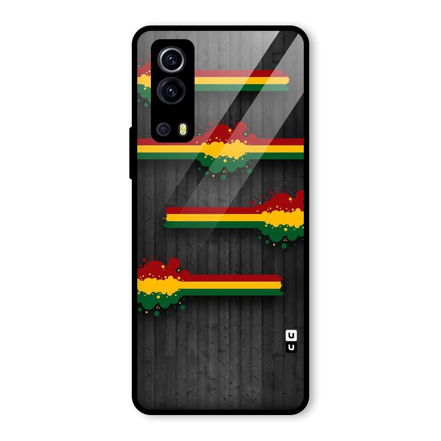 Tricolor Splash Design Glass Back Case for Vivo iQOO Z3