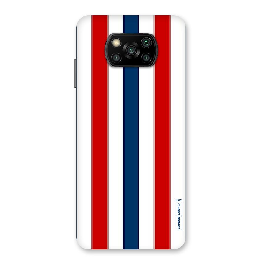 Tricolor Stripes Back Case for Poco X3