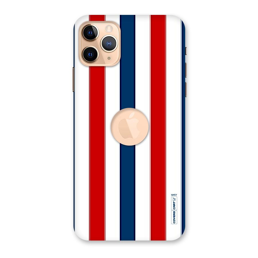 Tricolor Stripes Back Case for iPhone 11 Pro Max Logo Cut