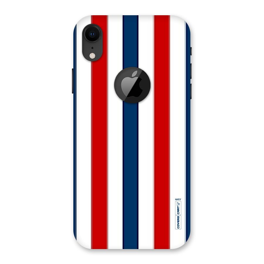 Tricolor Stripes Back Case for iPhone XR Logo Cut