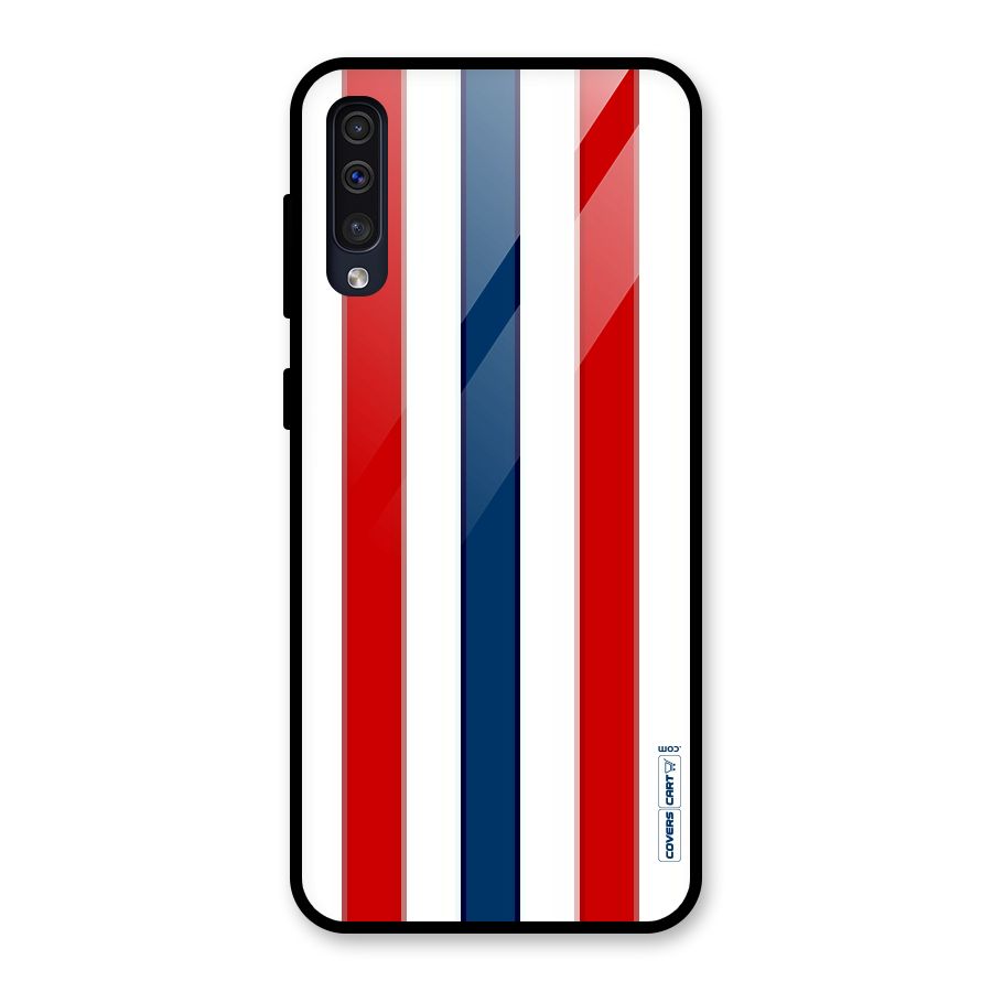 Tricolor Stripes Glass Back Case for Galaxy A30s