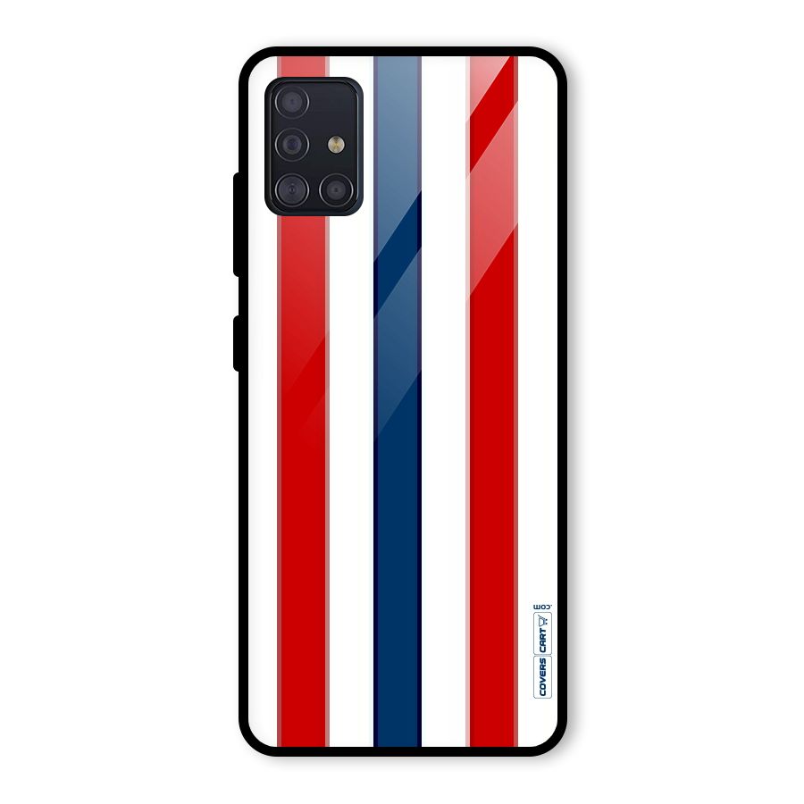 Tricolor Stripes Glass Back Case for Galaxy A51