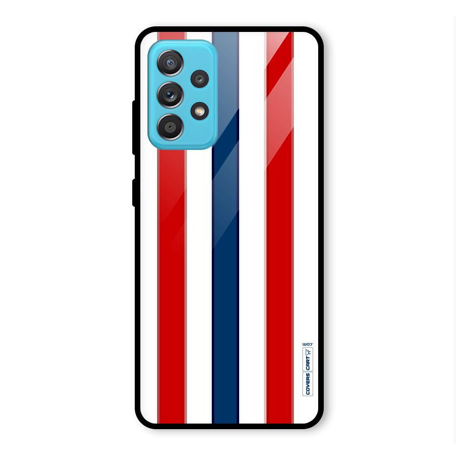 Tricolor Stripes Glass Back Case for Galaxy A52s 5G