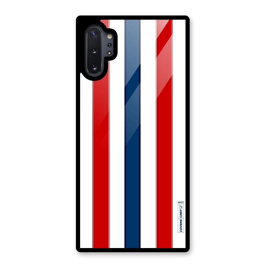 Tricolor Stripes Glass Back Case for Galaxy Note 10 Plus