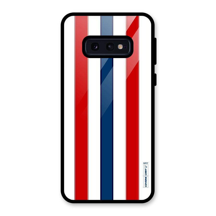 Tricolor Stripes Glass Back Case for Galaxy S10e