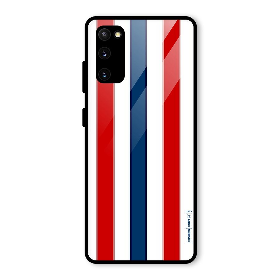 Tricolor Stripes Glass Back Case for Galaxy S20 FE